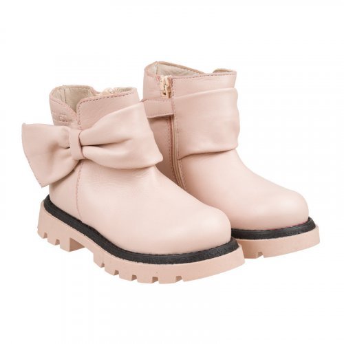 Ankle boot with pink bow_10214