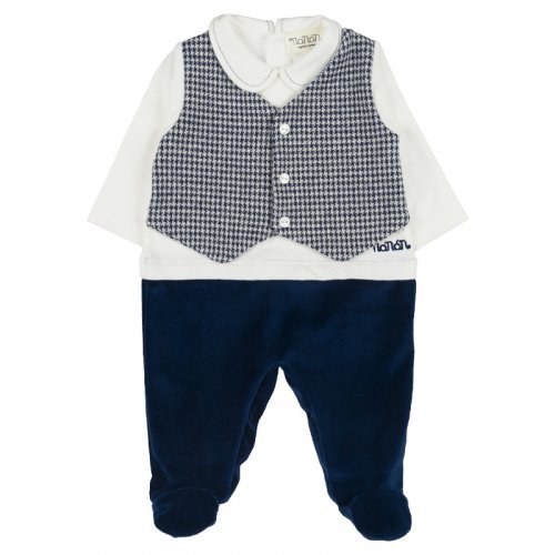 Babygro with blue vest