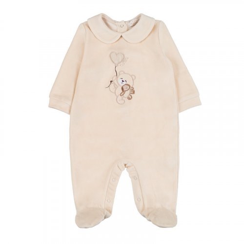 Beige babygro with collar_10418