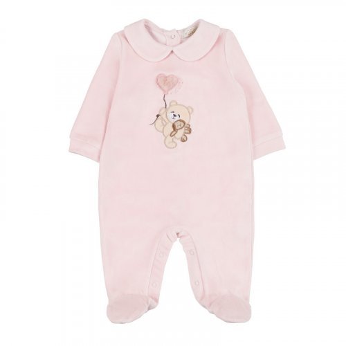 Pink babygro with collar_10419