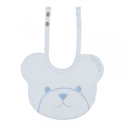 Light blue bear shaped bib_10537