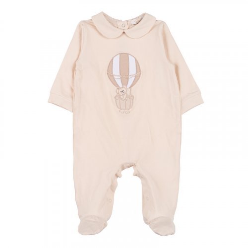 Beige babygro with collar_10067