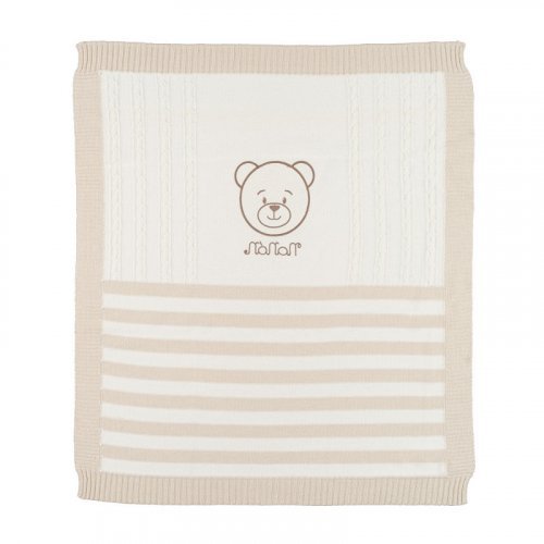 Beige blanket with teddy bear_10630