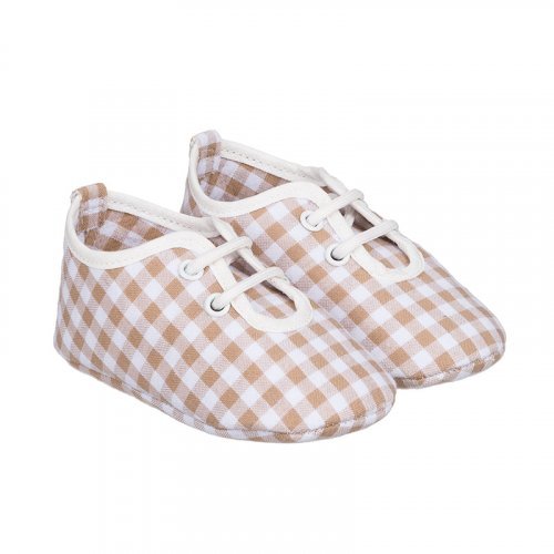 Beige checked sneakers_7867