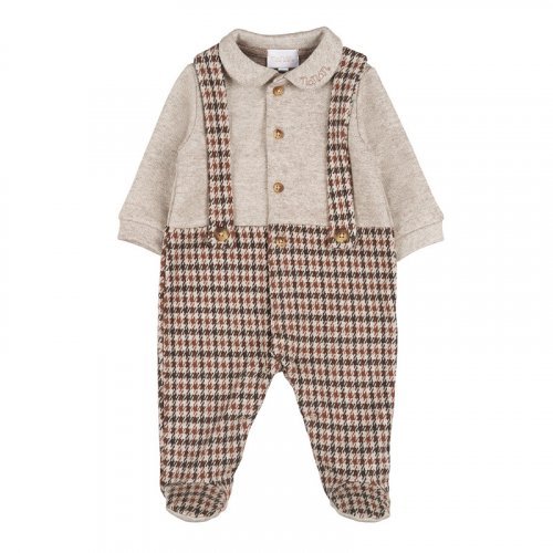 Beige dungarees babygro_10136