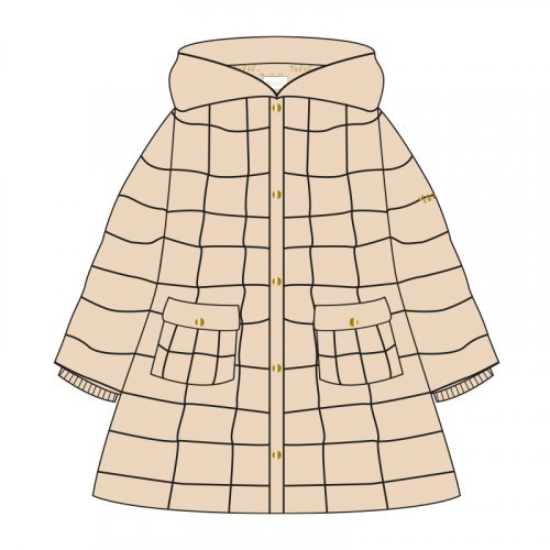 Beige Flared Down Jacket_7352