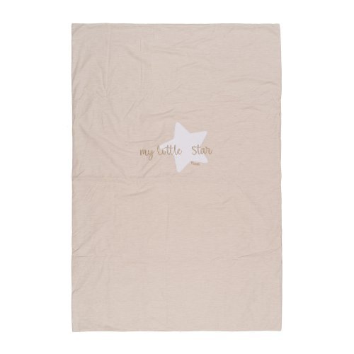 Beige jersey bed blanket "My little star"_9133