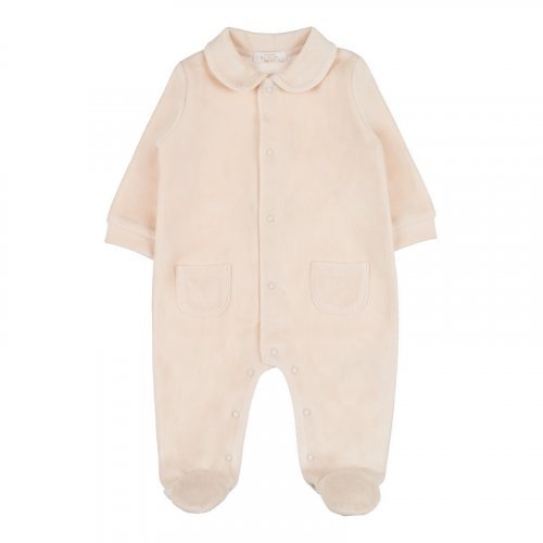 Beige open front babygro_10438