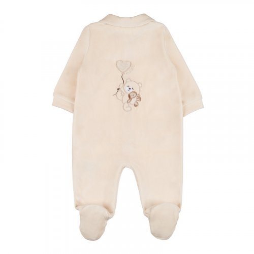 Beige open front babygro_10439