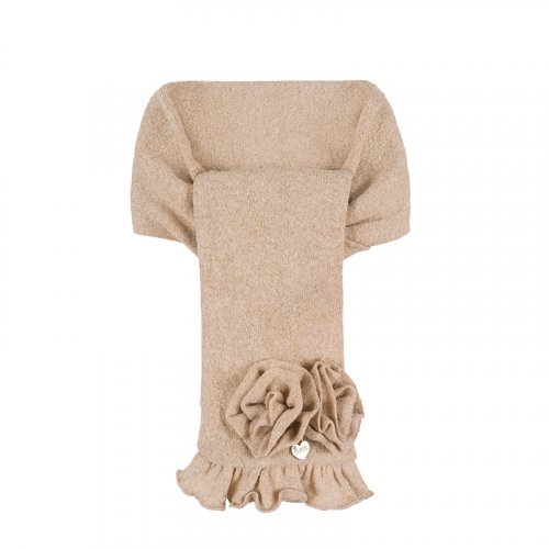 Beige Scarf with Roses