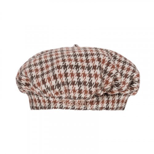 Beige tartan beret