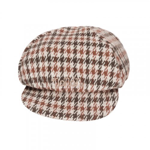 Beige tartan beret_10137