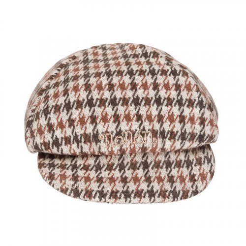 Beige tartan beret_10138