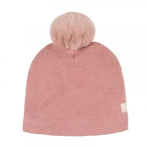 Gorra rosa con pompón