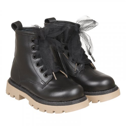 Black leather ankle boot_10213