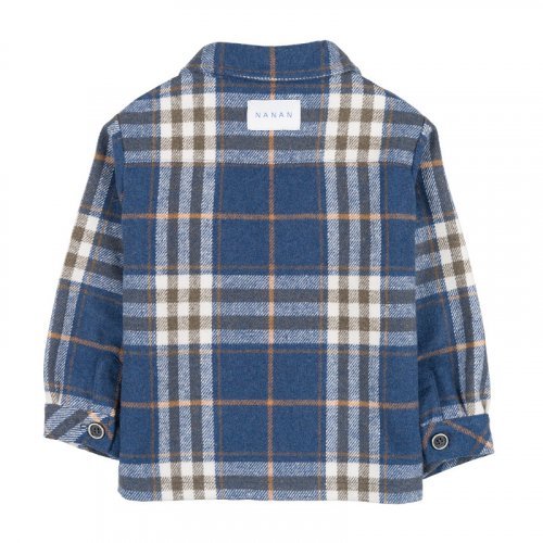 Blue checked shirt jacket_11090