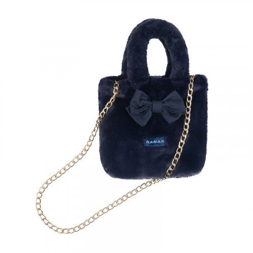 Blue fur handbag_10489