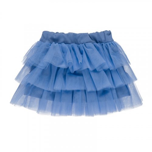 Blue skirt with tulle flounces_10826