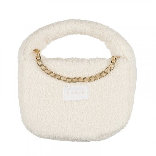 Bolso de rizo en color crema_10370