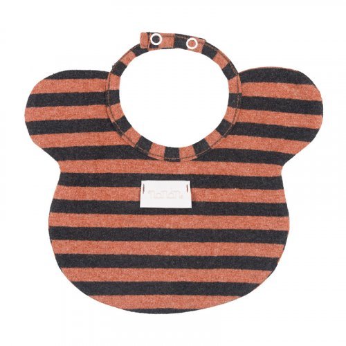 Brown striped bib_10618