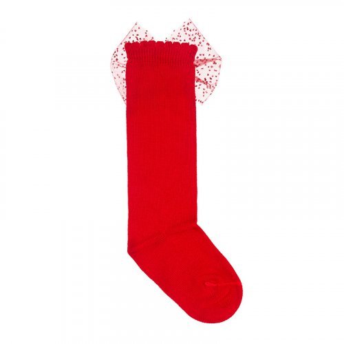 Rote Socken mit Schleife_6662