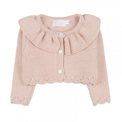 Cardigan con rouches rosa_10189