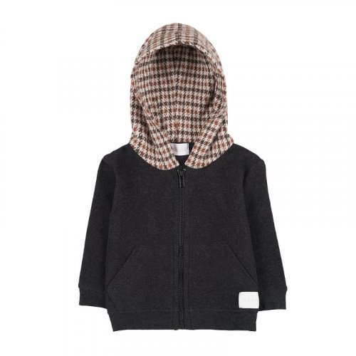 Checkered hooded sweatshirt