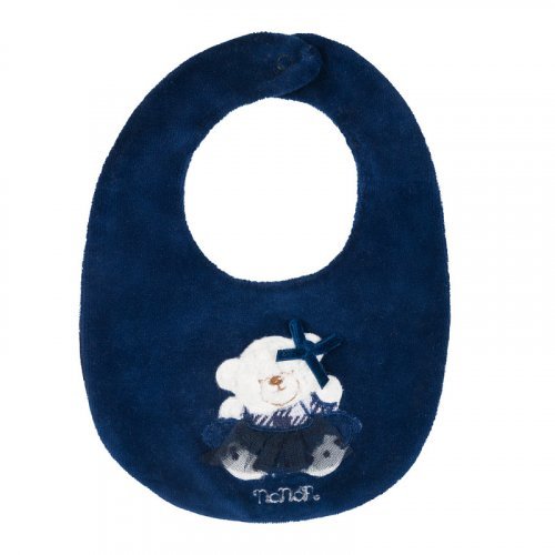 Chenille bib with teddy bear_10219