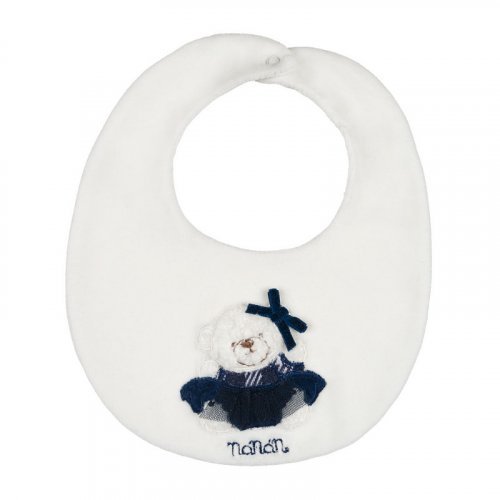 Chenille bib with teddy bear_10218