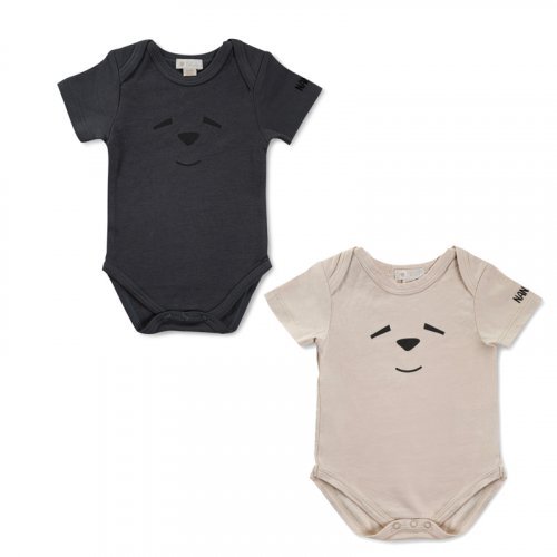 Set de regalo: body beige + body antracita talla 03 meses