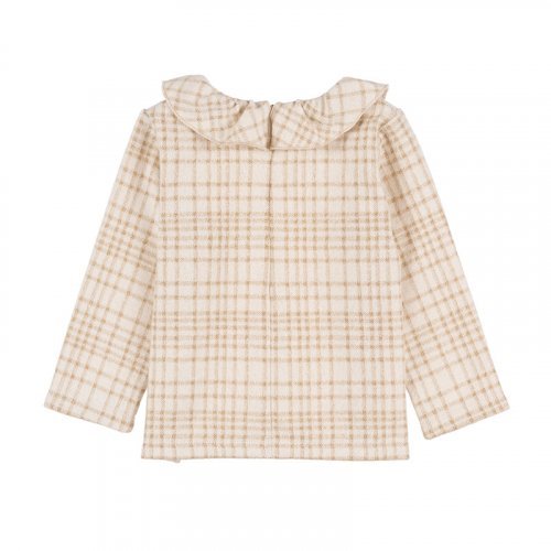 Cream Checked Blouse_6517