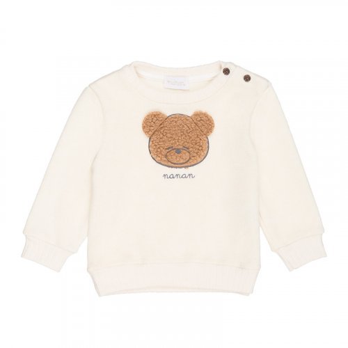 Cream Sweater With Bear