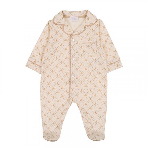 Front opening babygro allover with foot_11255