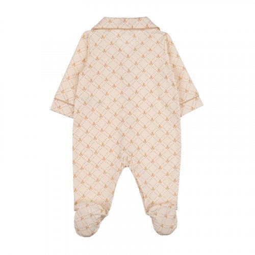 Front opening babygro allover with foot_11256