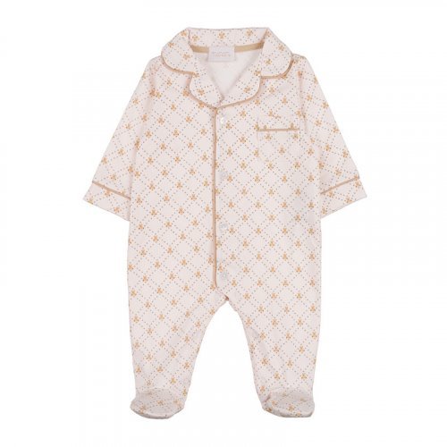 Front opening babygro allover with foot_11253