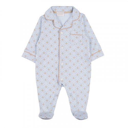 Front opening babygro allover with foot_11251