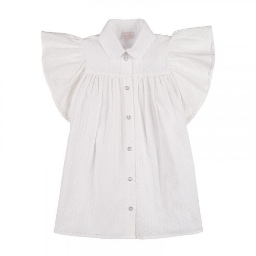 Front opening broderie anglaise dress