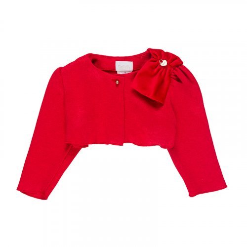 Roter Bolero mit Schleife