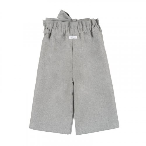 Gray lurex trousers with bow_10904