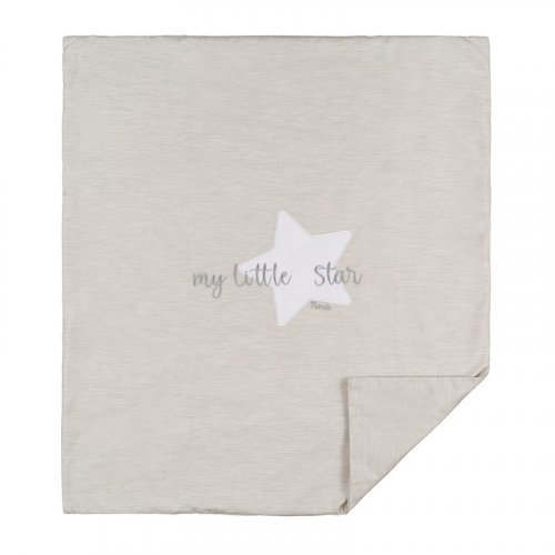 Grey pram cover in jersey "My little Star"_9155