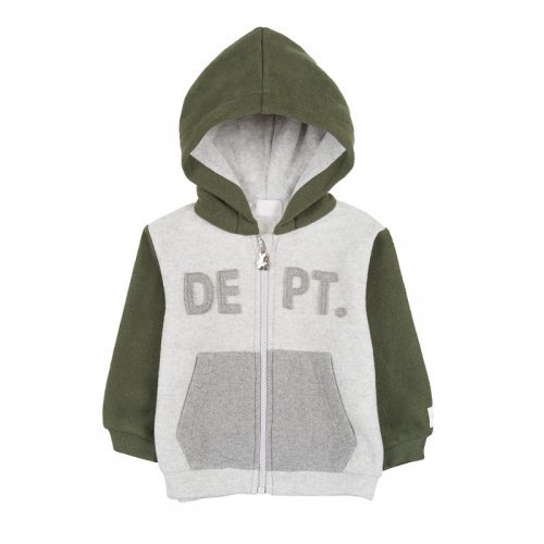 Green sweatshirt with pockets and hood