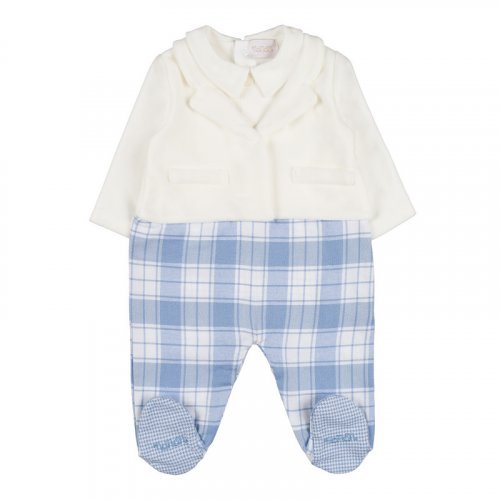 Light blue babygro open at the front
