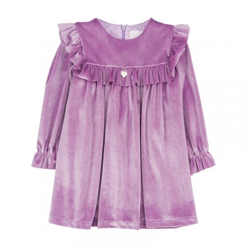 Lilac Chenille Dress with Frills_6530