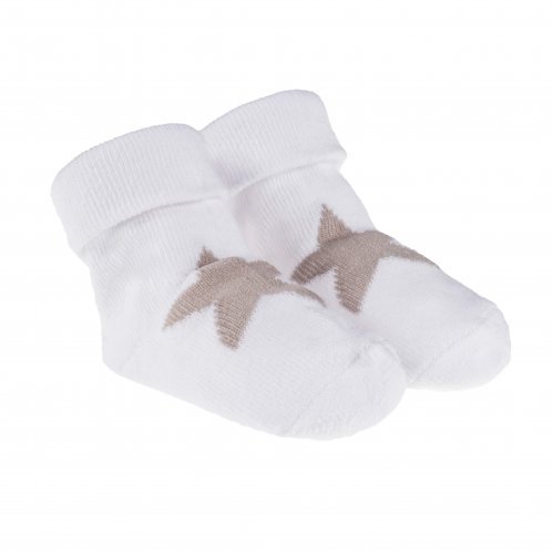 Ensemble de 3 Paires de Chaussettes Blanches, Grises et Roses avec Étoile_5820