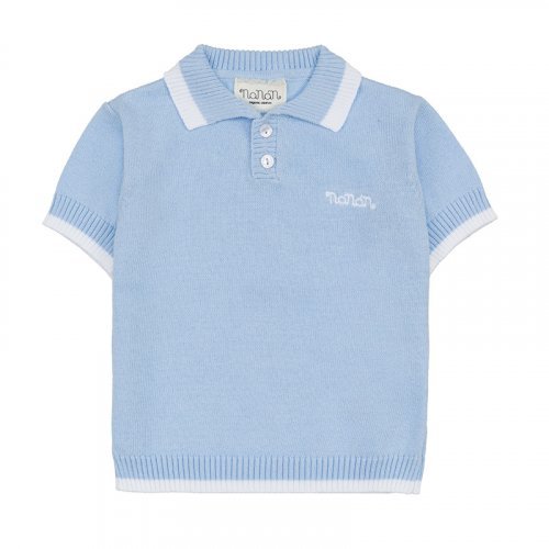 Polo aus hellblauem Garn_8528