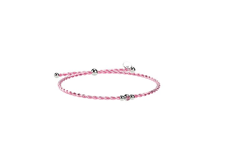 Bracelet Cordon et Argent rose