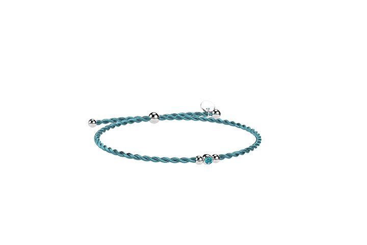 Bracelet en corde et argent bleu_9254