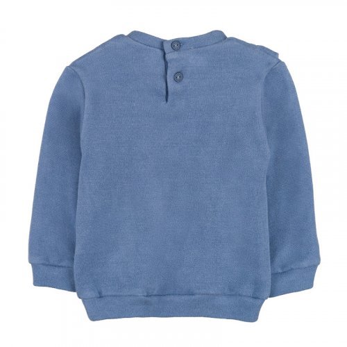 Blauer Pullover mit Rüschen_10829