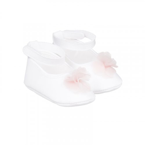 Ballerines blanches avec du tulle rose_9560