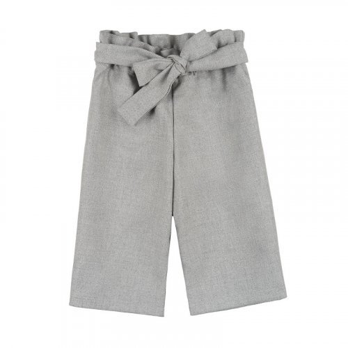 Pantalon avec nœud en lurex gris